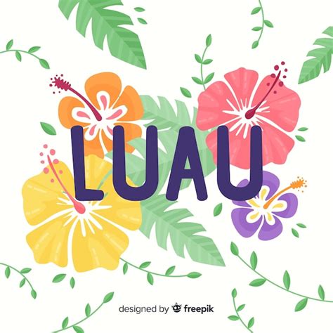 Colorful flowers luau background Vector | Free Download