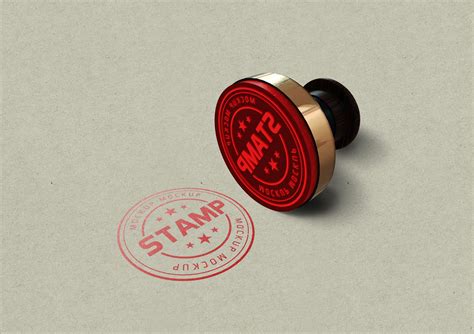 Free Round Stamp Mockup PSD - Designbolts