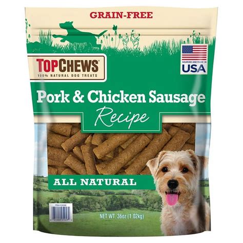 Top Chews 100% Natural Pork & Chicken Sausage Dog Treats, 36 oz - Walmart.com