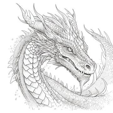 Chinese Dragon Face Drawing