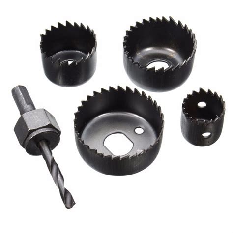 5pcs Hole Saw Set Hole Saw Cutter with Mandrel Woodworking Drill Bit ...