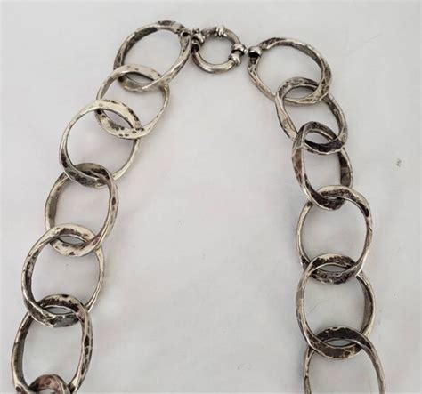 Chain Link Necklace Sterling Silver Collectible Estat… - Gem