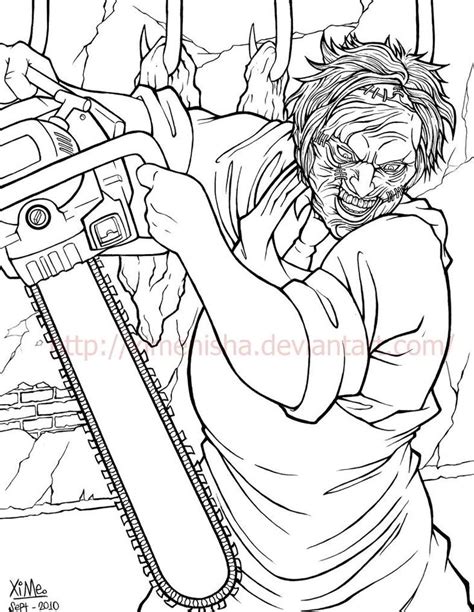 Leatherface by XimeniSHA on DeviantArt | Coloring book art, Scary drawings, Creature artwork