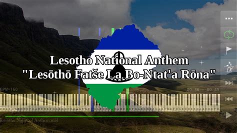 Lesotho National Anthem | Lesōthō Fatše La Bo-Ntat'a Rōna - Piano - YouTube