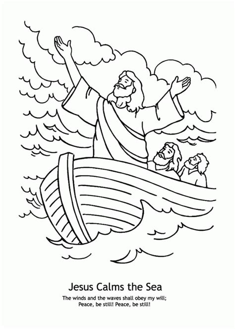 Jesus Calms The Storm Coloring Page | Bible coloring, Jesus calms the storm, Bible coloring sheets