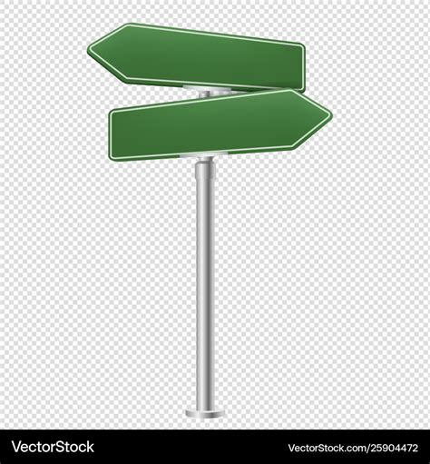 Blank street sign isolated transparent background Vector Image