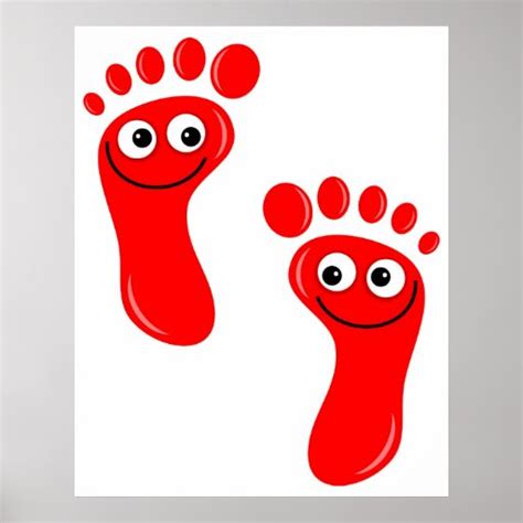 Happy Red Feet Poster | Zazzle