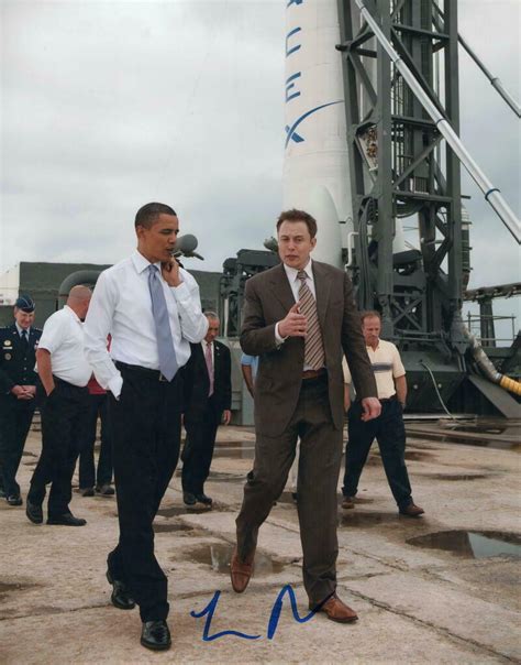 ELON MUSK SIGNED AUTOGRAPH 11X14 PHOTO - SPACEX W/ PRESIDENT BARACK OBAMA ACOA C - Autographia