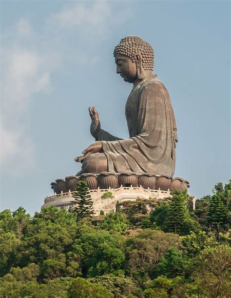 gautama buddha figurine, giant buddha, tian tan, wisdom, serenity, lotus, 34 meters high, 250 ...