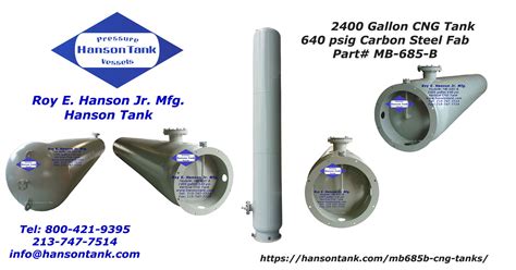 Compressed Natural Gas Tanks MB685B Asme Pressure Vessels