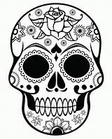 Simple Sugar Skull Coloring Pages sketch template
