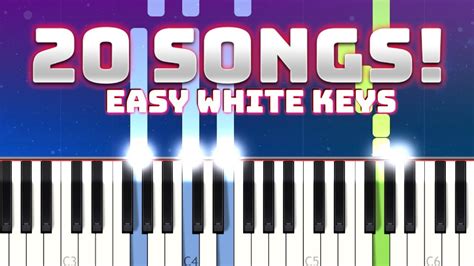 🎵 learn 20 songs on piano (easy white keys) 🎹 Chords - Chordify