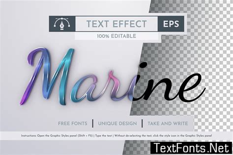 Marine - Editable Text Effect, Font Style KMSPC85