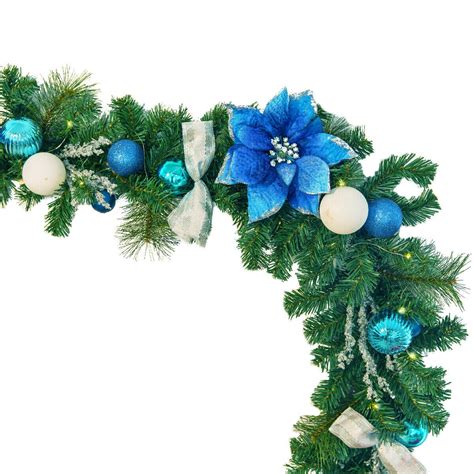 Blue and Silver Christmas Garland with LED Lights | Michaels