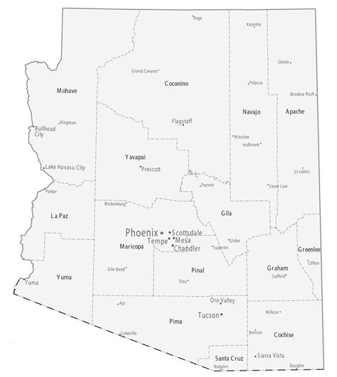 Arizona County Map - GIS Geography