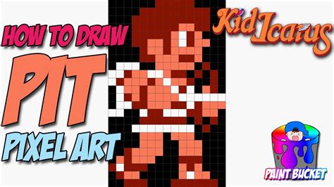 How to Draw Pit from Kid Icarus - NES Pixel Art Grid Drawing Tutorial - YouTube