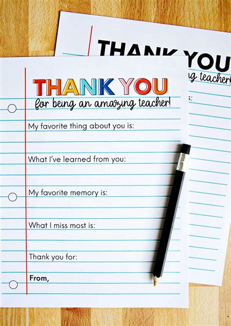 Printable Teacher Appreciation Letter from Thirty Handmade Days