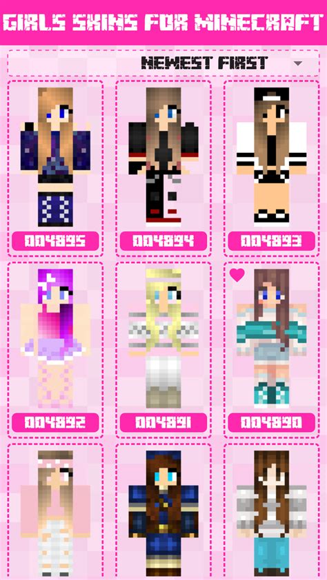 Girls Skins for Minecraft PE - Browse more than 4890 girls skins and Apply your favorite ones to ...