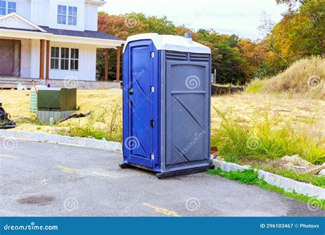 Portable Temporary Toilet is Located on Construction Site Stock Image - Image of mobile, latrine ...