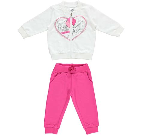 Tuta due pezzi 100% cotone con romantica felpa per bambina da 6 mesi a 7 anni iDO - TUTE ...