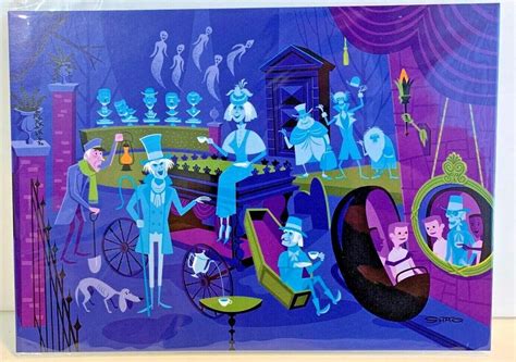 Amazon.com : Disneyland Haunted Mansion 50th Anniversary 31 Ghosts Postcard Shag (Right Side ...