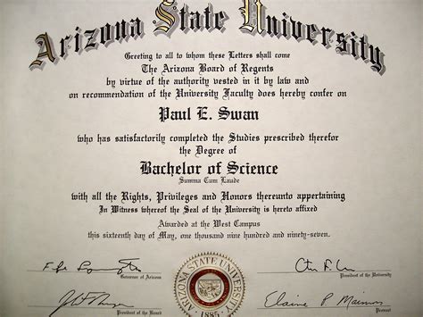 Bachelor degree certificate sample