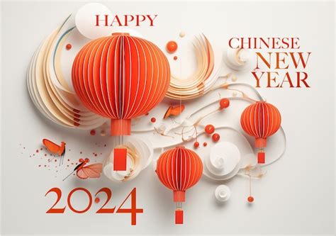 Premium Photo | 2024 chinese new year Chinese lantern and ornament ...