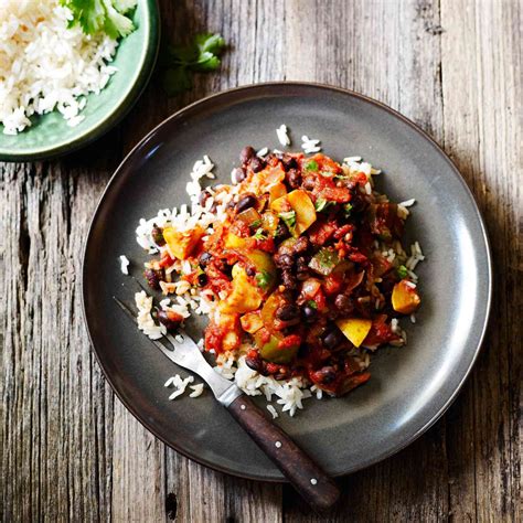 Vegetable Chili with Garlic Rice Recipe - Quick from Scratch Vegetable ...