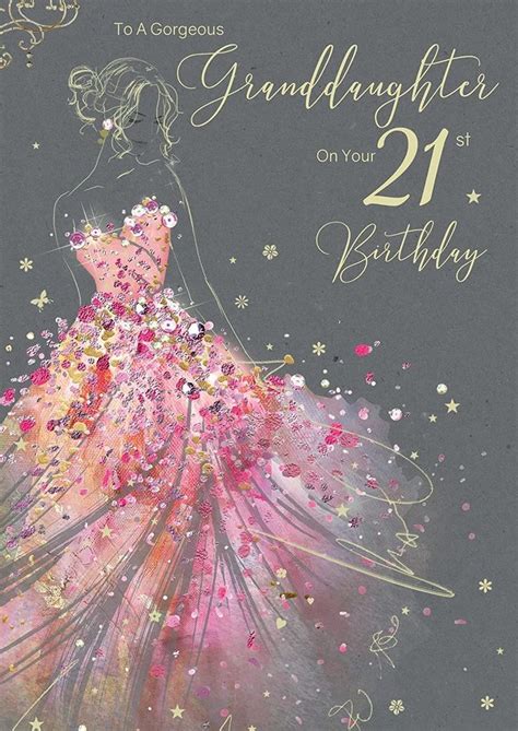 21st Birthday Card Granddaughter | 21st birthday cards, Happy 21st birthday, Birthday wishes flowers