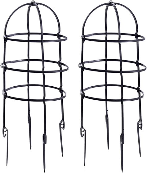 æ— 2 Pack Garden Obelisk 20 In Plastic Plant Supports for Pots Garden Trellis Frame Cage ...