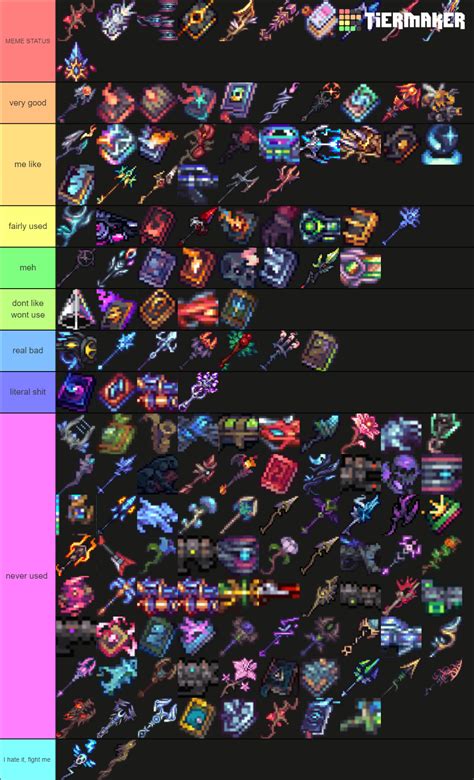 calamity magic weapons Tier List (Community Rankings) - TierMaker