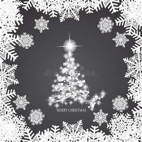 Abstract Background With White Christmas Tree , Snowflakes And Stars ...