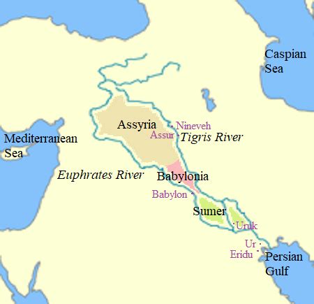 Mesopotamia Map With Rivers