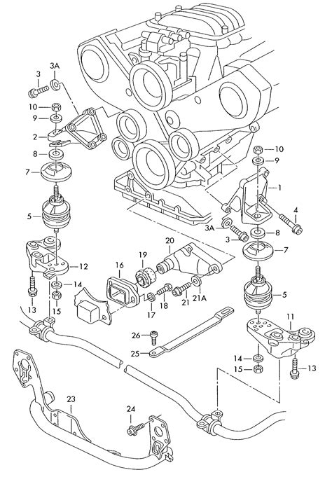 Volkswagen Passat/Variant (2000 - 2009) - securing parts for engine ...