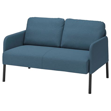 GLOSTAD 2-seat sofa, Knisa medium blue - IKEA