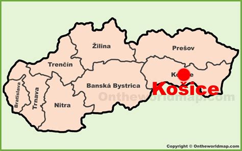 Košice location on the Slovakia map - Ontheworldmap.com