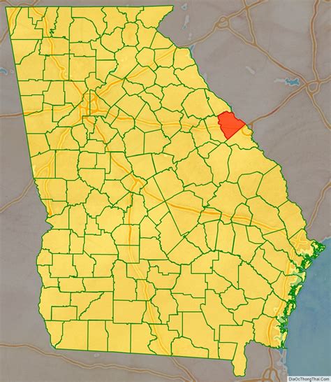 Map of Columbia County, Georgia - Địa Ốc Thông Thái