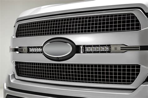 2018-2020 Ford F-150 Platinum OEM Grille LED Kit with (2) 6 Inch LED Straight Single Row Slim ...