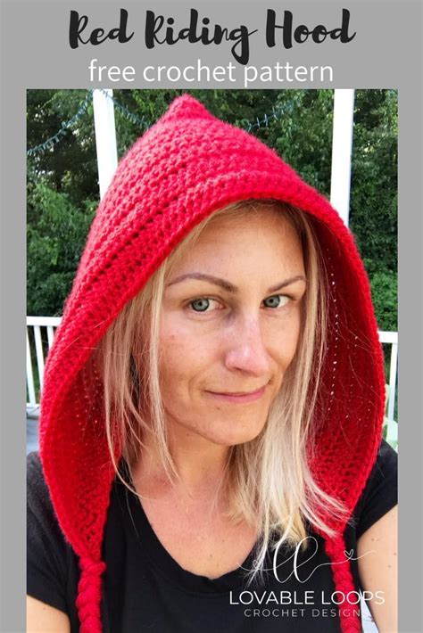 Free Crochet Hood Pattern | Red Riding Hood | Handmaid's Tale Hood | Crochet hooded scarf ...