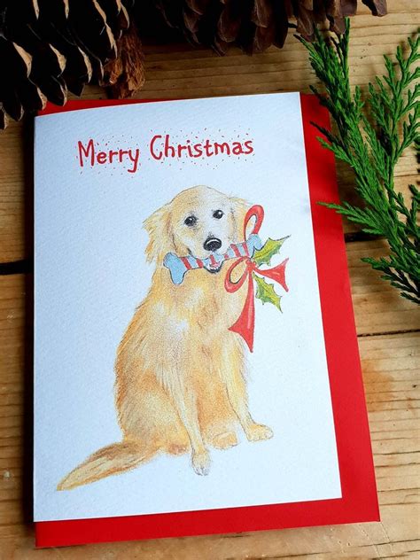 Golden Retriever Christmas Card. Funny Christmas Card. - Etsy