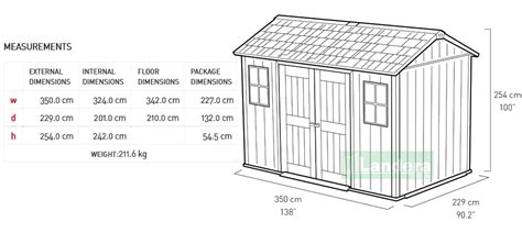 KETER OAKLAND 1175 SHED 3.5mx2.3m