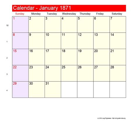 January 1871 - Roman Catholic Saints Calendar