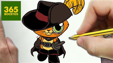 COMO DIBUJAR GATO CON BOTAS KAWAII PASO A PASO - Dibujos kawaii faciles - How to draw PUSS IN ...