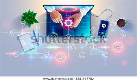 Remote Support Online Remotely Access Control Stock Vector (Royalty ...