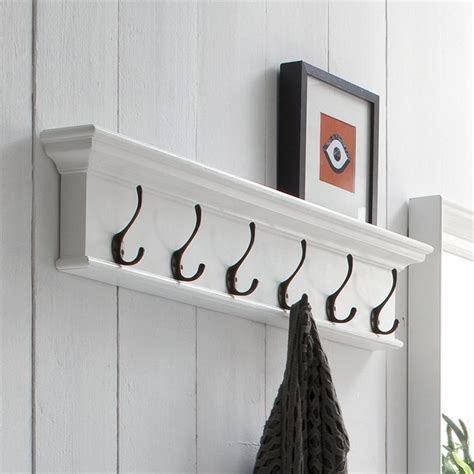 Halifax 6-Hook Coat Rack - Pure White | Coat rack wall entryway, Wall mounted coat rack, Coat ...