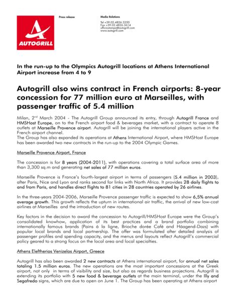 Autogrill also wins contract in French airports: 8