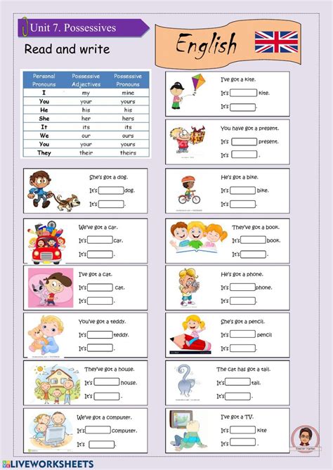 Pronombres y adjetivos posesivos interactive and downloadable worksheet ...