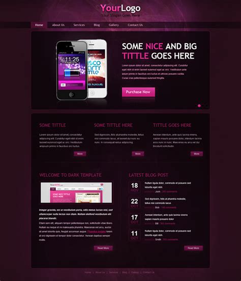 Dark Portfolio PSD Website Template - Free PSD Files