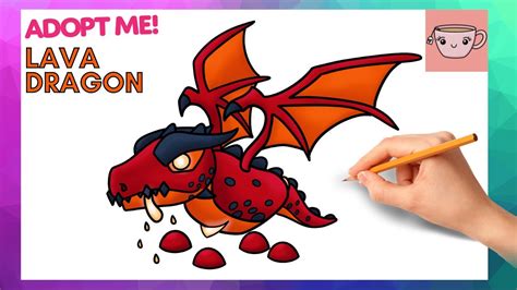 How To Draw Lava Dragon Pet | Roblox - Adopt Me | Cute Step By Step ...