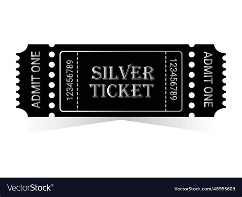 Silver ticket Royalty Free Vector Image - VectorStock